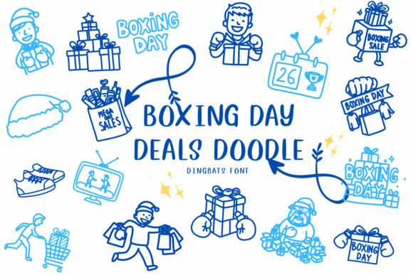 Boxing Day Deals Doodle: A Playful Display Font for Web Design