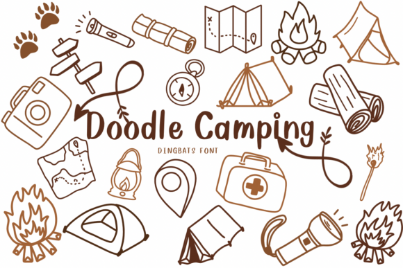 Doodle Camping: A Rustic Dingbat Font for Makers