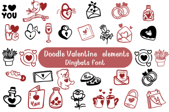 Doodle Valentine Elements: A Campaign-Ready Dingbat Font